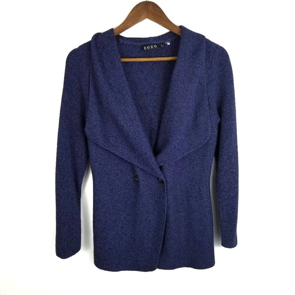 ZOZO Wide Collar Pleated Back Cardigan Sweater